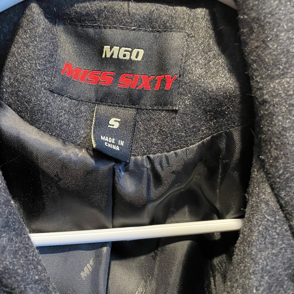 Miss Sixty Charcoal Wool Blend Coat - Picture 4 of 9